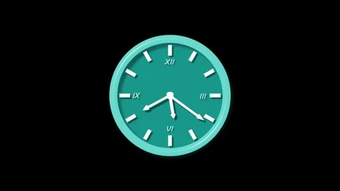 Analog wall clock isolated with roman numerals animation Stock Footage 336887603