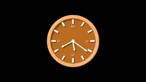 Analog wall clock isolated with roman numerals animation Stock Footage 336887610