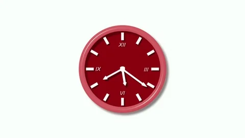 Analog wall clock isolated with roman numerals animation Stock Footage 336887618