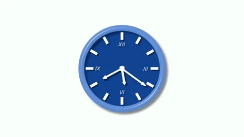 Analog wall clock isolated with roman numerals animation Stock Footage 336887627