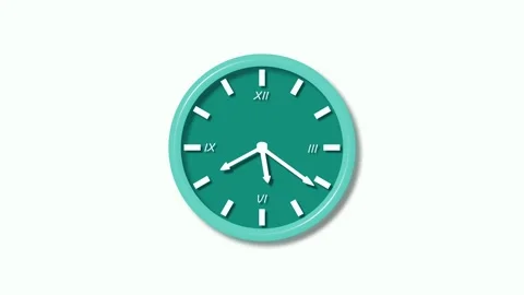 Analog wall clock isolated with roman numerals animation Stock Footage 336887639