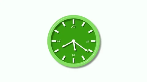Analog wall clock isolated with roman numerals animation Stock Footage 336887643