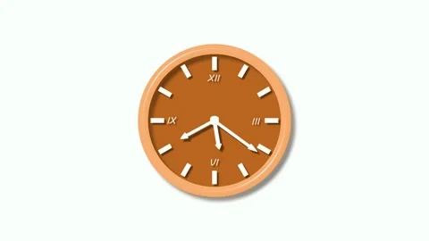 Analog wall clock isolated with roman numerals animation Stock Footage 336887651