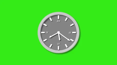 Analog wall clock isolated with roman numerals animation Stock Footage 336887652
