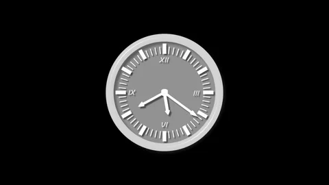 Analog wall clock with roman numerals and white hands isolated showing time.. Stock Footage 336887519