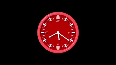 Analog wall clock with roman numerals and white hands isolated showing time.. Stock Footage 336887531