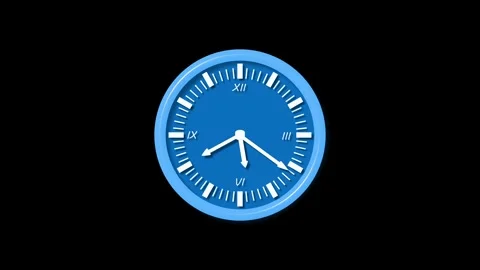 Analog wall clock with roman numerals and white hands isolated showing time.. Stock Footage 336887533