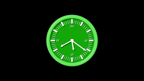 Analog wall clock with roman numerals and white hands isolated showing time.. Stock Footage 336887546