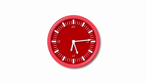 Analog wall clock with roman numerals and white hands isolated showing time.. Stock Footage 336887556