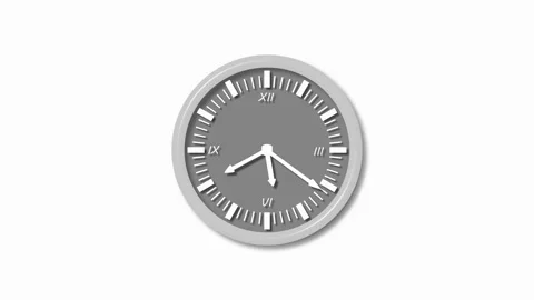 Analog wall clock with roman numerals and white hands isolated showing time.. Stock Footage 336887562