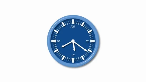 Analog wall clock with roman numerals and white hands isolated showing time.. Stock Footage 336887564