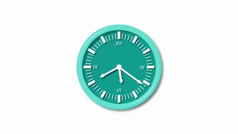 Analog wall clock with roman numerals and white hands isolated showing time.. Stock Footage 336887575