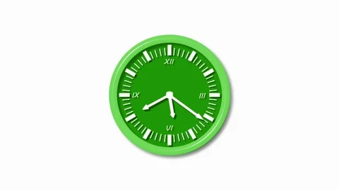 Analog wall clock with roman numerals and white hands isolated showing time.. Stock Footage 336887576