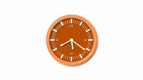Analog wall clock with roman numerals and white hands isolated showing time.. Stock Footage 336887584