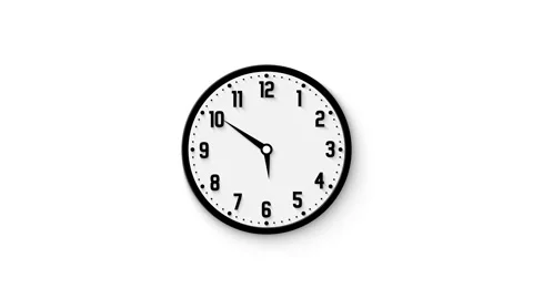 Analog Wall Clock Time Lapse 12 Hour Time Loop Video stock 317627108