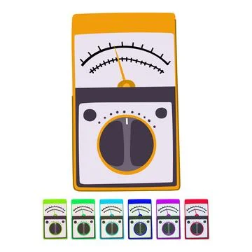 Analog watt meter showing electrical power measurement concept graphic Stock Illustration