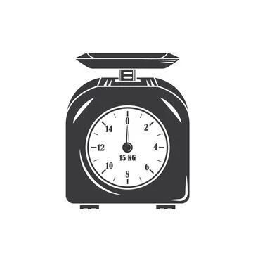 Analog weighing scale cartoon element vector concept design Illustration