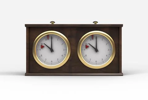 Analog Wooden Chess Clock Stock Illustration