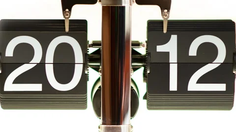 Analog Year Counter Counting from 2000 to 2027 (Flip-Clock Style | Time Lapse) 스톡 동영상 285820424