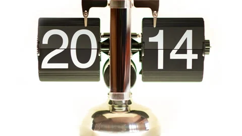 Analog Year Counter Counting 2000-2028 (Flip-Clock Style | Timelapse | Wide) Stock-Footage 302646067