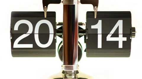 Analog Year Counter Counting 2000-2030 (Flip-Clock Style | Timelapse | ZOOM IN) Stock-Footage 310495534