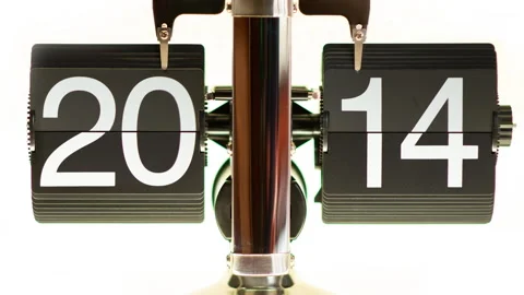 Analog Year Counter Counting 2000-2031 (Flip-Clock Style | Timelapse | ZOOM OUT) Stock Footage 334857591