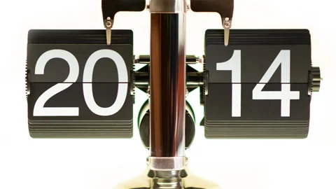 Analog Year Counter Counting 2000-2031 (Flip-Clock Style | Timelapse | ZOOM IN) Stock Footage 334857593