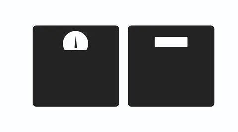 Analogic and Digital scales. Vector isolated black and white illustrations. Stock Illustration