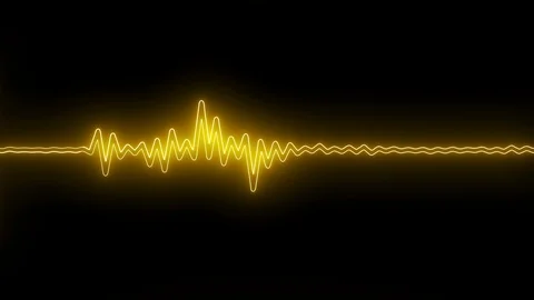 Analogic waves lines yellow gold fluo neon loop Stock Footage 120096469
