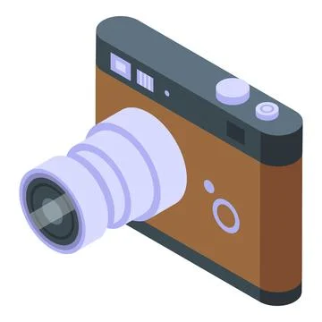 Analogue camera icon isometric vector. Retro device Stock Illustration