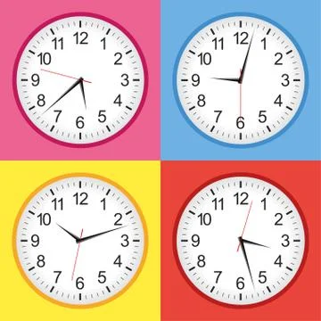 Analogue clock collection Stock Illustration