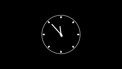 Analogue clock icon animation.Clock Animation in 12 Hour Looping. Stock Footage 311139935