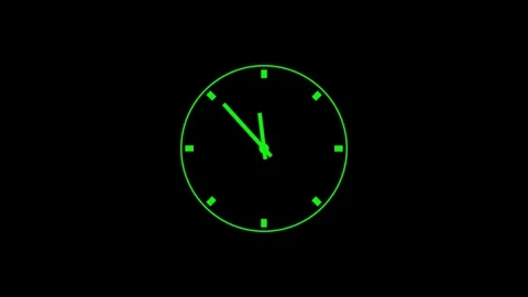 Analogue clock icon animation.Clock Animation in 12 Hour Looping. Stock Footage 311139946