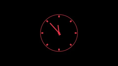 Analogue clock icon animation.Clock Animation in 12 Hour Looping. Stock Footage 311139949