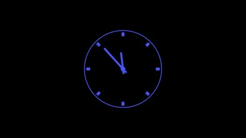 Analogue clock icon animation.Clock Animation in 12 Hour Looping. Stock Footage 311139952