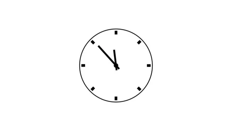 Analogue clock icon animation.Clock Animation in 12 Hour Looping. Stock Footage 311139953