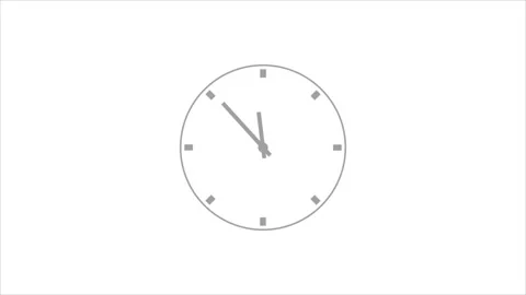 Analogue clock icon animation.Clock Animation in 12 Hour Looping. Stock Footage 311139954