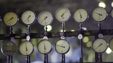 Analogue Gauge. Industrial Measurement Stock Footage