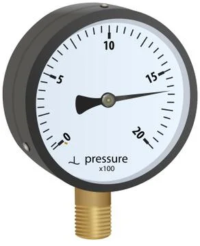 Analogue metal manometer Stock Illustration