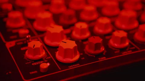 Analogue synthesizer playing Stock Footage 294096369