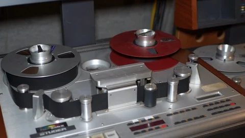 Analogue Tape Machine Stock Footage 128587561