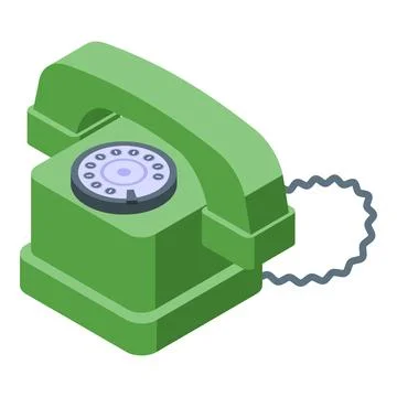 Analogue telephone icon isometric vector. Stereo device Stock Illustration