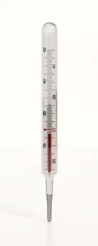 Analogue thermometer isolated on white background. 3D illustration Illustrazione stock