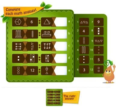 Analogy educational  brainteaser game Stock Illustration