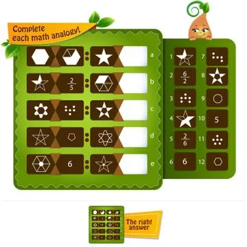 Analogy educational game brainteaser Illustrazione stock