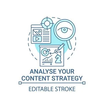 Analyse content strategy concept icon Stock Illustration