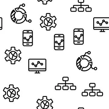 Analyse Element Seamless Pattern Vector 스톡 일러스트