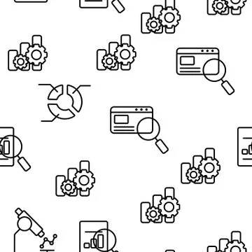 Analysing Data Vector Seamless Pattern イラスト素材