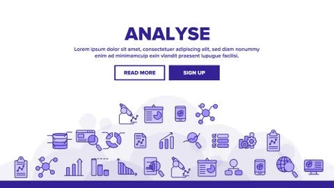 Analysing Data Vector Thin Line Icons Set 스톡 일러스트