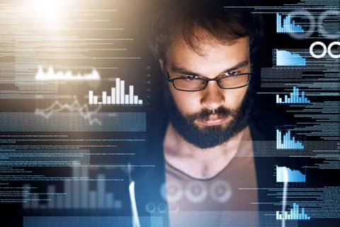 Analysing the source code. Cropped shot of a young computer programmer workin Stock Photos